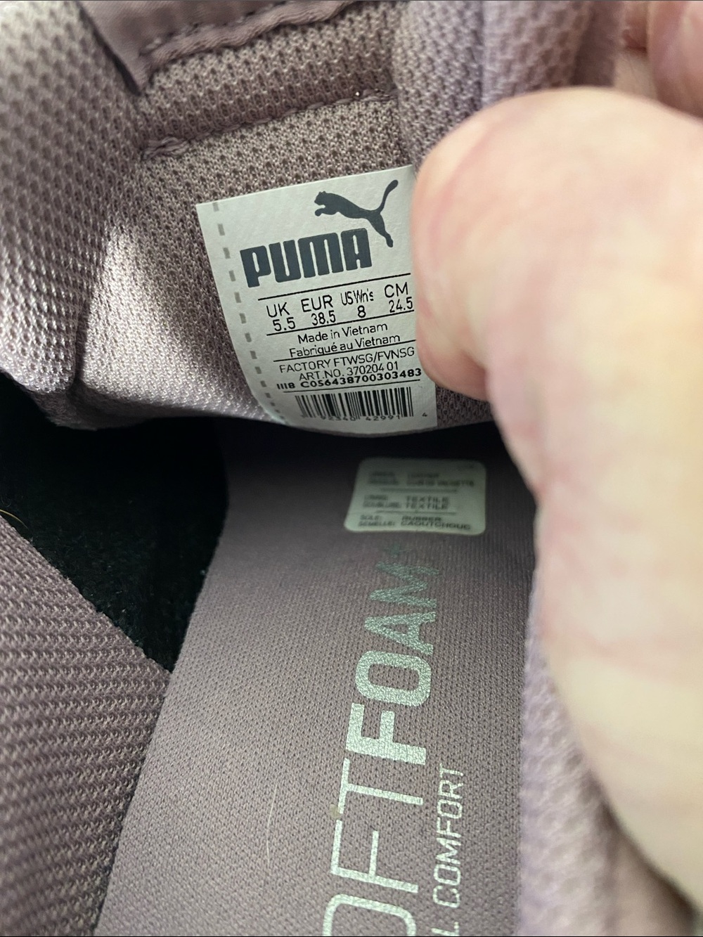 Puma Women's Suede Lace-Up Sneakers in Dusty Mauve with White Stripe - Picture 3 of 8